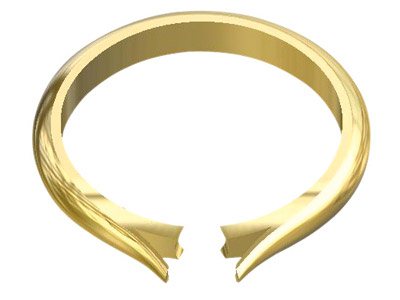 9ct Yellow Gold Medium Tapered Ring Shank Without Cheniers Size M - Standard Image - 2