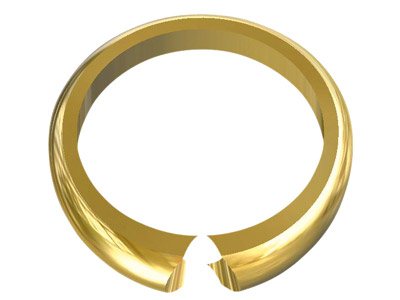 9ct Yellow Gold Heavy D Shape Ring Shank Size M - Standard Image - 2
