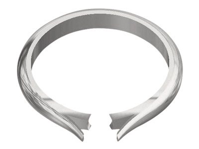 18ct White Gold Medium Tapered Ring Shank Without Cheniers Size M - Standard Image - 2