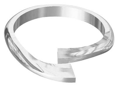 18ct White Gold Medium Straight    Crossover Ring Shank Size M - Standard Image - 2