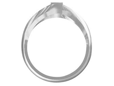 18ct White Gold Medium Straight    Crossover Ring Shank Size M