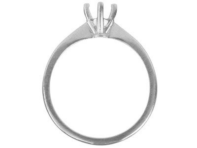 Platinum Round 4 Prong Ring Mount  30pt Hallmarked Size M