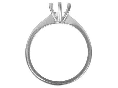 Platinum Round 4 Prong Ring Mount  50pt Hallmarked Size M