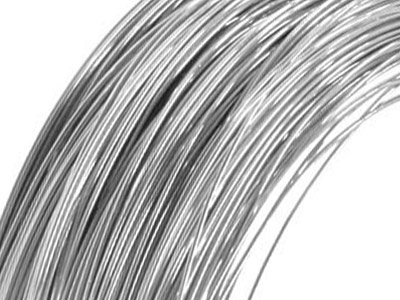 18ct White Gold Round Pin Wire     1.00mm Fully Hard, Coils, 100     Recycled Gold