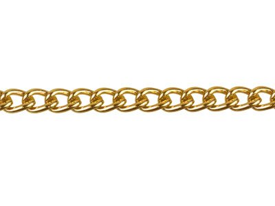 Square Link Necklace Gold-plated Curb Chain Necklace Gold 