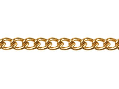 Gold Plated 4.4mm Loose Curb Chain 1 Metre Length - Standard Image - 2