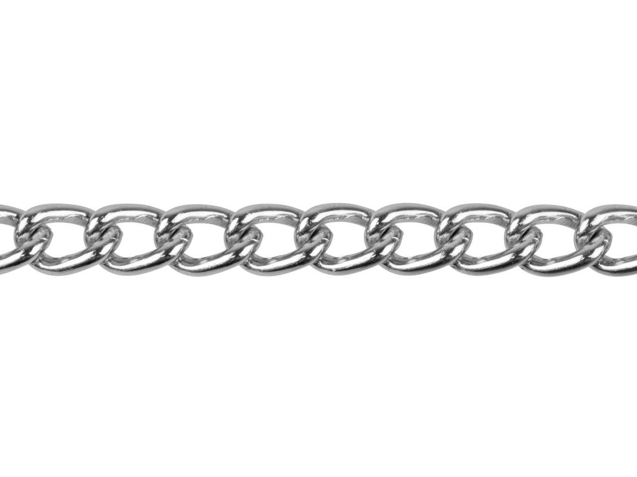 Silver Plated 6.0mm Loose Curb     Chain 1 Metre Length