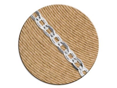 Sterling Silver 5.3mm Loose Flat   Trace Chain, 100% Recycled Silver - Standard Image - 2