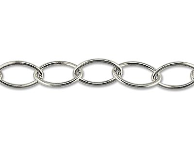 Sterling Silver 11.0mm Loose       Navette Trace Chain, 100 Recycled Silver