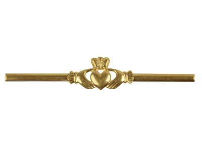 10ct Yellow Gold Flat Ring Df8380  1.30mm Marked made In Ireland,   Embossed Ladies Claddagh Ring