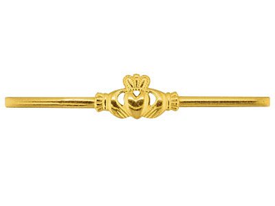 10ct Yellow Gold Flat Ring Df8381  1.30mm 2.8g Marked made In        Ireland, Pierced Maids Claddagh   Heavy