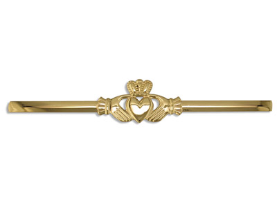 14ct Yellow Gold Flat Ring Df8381  1.30mm 3.1g Marked made In        Ireland, Pierced Maids Claddagh   Heavy
