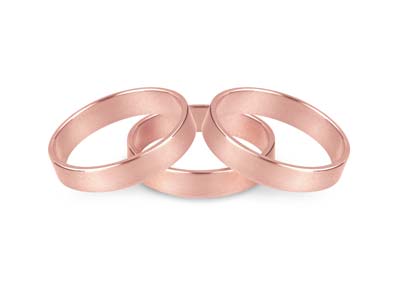 18ct Red Gold Flat Wedding Ring    3.0mm, Size P, 3.2g Medium Weight, Hallmarked, Wall Thickness 1.10mm, 100% Recycled Gold - Standard Image - 2