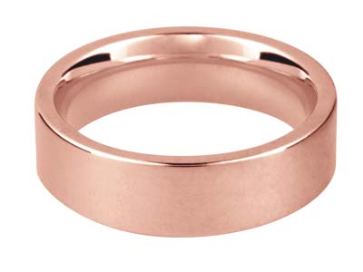 9ct Red Gold Easy Fit Wedding Ring 5.0mm, Size Q, 6.0g Medium Weight, Hallmarked, Wall Thickness 1.83mm, 100 Recycled Gold