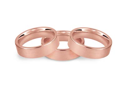 18r Easy Fit Wedding Ring 4.0mm,   Size L, 5.8g Medium Weight,        Hallmarked, Wall Thickness 1.77mm, 100% Recycled Gold - Standard Image - 2