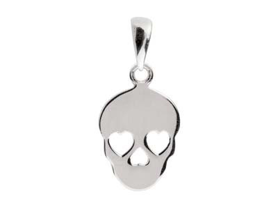 Sterling Silver Sugar Skull        Halloween Jewellery Pendant And    Chain Set - Standard Image - 4