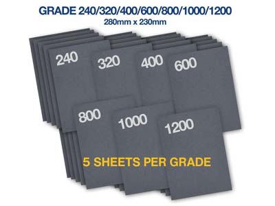 Wet And Dry Paper 35 Piece Multi   Grit Pack, Grades 240-1200 - Standard Image - 2