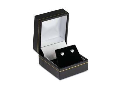 Sterling Silver Valentine's Day     Jewellery Heart Stud Earrings, With Display Box - Standard Image - 1