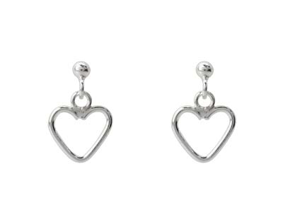 Sterling Silver Valentine's Day    Jewellery Heart Drop Earrings,     Withdisplay Box - Standard Image - 3