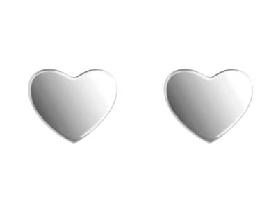 Sterling Silver Valentine's Day    Jewellery Small Heart Stud         Earrings, With Display Box - Standard Image - 3