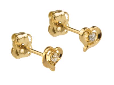 9ct Yellow Gold Valentine's Day    Cubic Zirconia Set Stud Earring    Gift Set - Standard Image - 2
