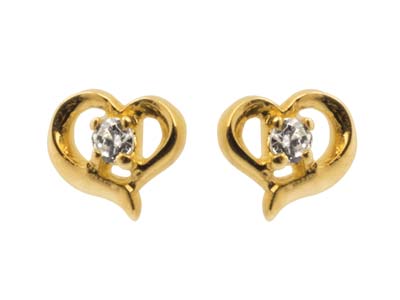 9ct Yellow Gold Valentine's Day    Cubic Zirconia Set Stud Earring    Gift Set - Standard Image - 3