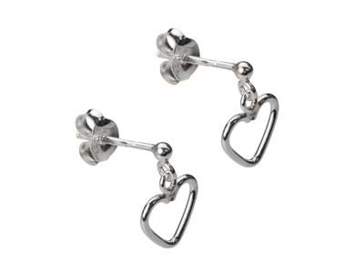 Sterling Silver Valentine's Day    Heart Design Earrings And Pendant  Jewellery Gift Set - Standard Image - 2