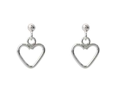 Sterling Silver Valentine's Day    Heart Design Earrings And Pendant  Jewellery Gift Set - Standard Image - 3
