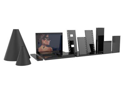 Black Gloss Acrylic Plastic        Jewellery Display Stand 14 Piece   Complete Set - Standard Image - 1