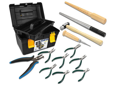 Starter Jewellers Bench Kit, Sizing And Forming, 11 Pieces With Tool    Box