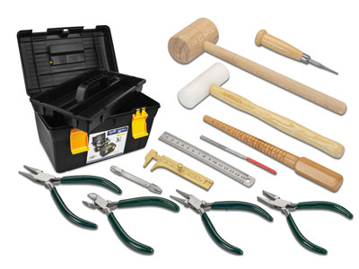 Starter Jewellers Bench Kit,       Measuring And Forming, 12 Pieces   With Tool Box