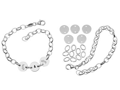 Cooksongold Sterling Silver        Personalised Disc Bracelet         Jewellery Project