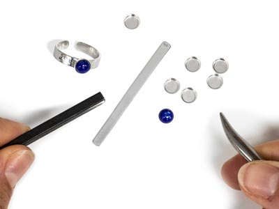 Sterling Silver Adjustable Lapis   Ring Project - Standard Image - 2
