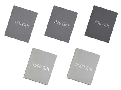 Emery Paper Set Of 5 Grits, 150,   220, 400, 1200 And 2000, Pack of 5 - Standard Image - 1