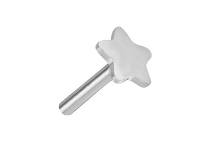 Sterling Silver Star Labret Stud   Earrings - Standard Image - 2