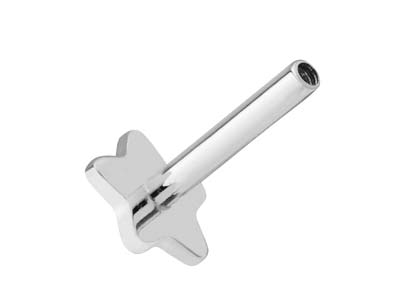 Sterling Silver Star Labret Stud   Earrings - Standard Image - 3