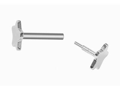 Sterling Silver Star Labret Stud   Earrings - Standard Image - 5