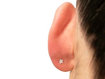 Sterling Silver Star Labret Stud   Earrings - Standard Image - 7