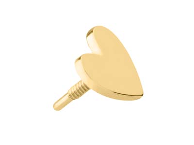 Gold Filled Heart Labret Stud      Earrings - Standard Image - 4