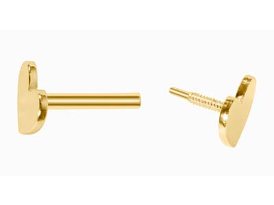 Gold Filled Heart Labret Stud      Earrings - Standard Image - 5