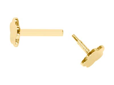 Gold Filled Flower Labret Stud     Earrings - Standard Image - 5