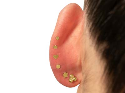 Gold Filled Flower Labret Stud     Earrings - Standard Image - 7