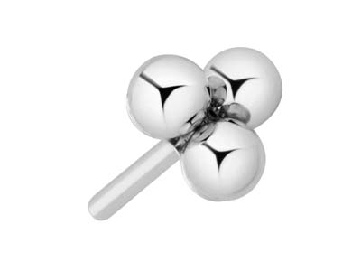 Sterling Silver Trinity Ball Labret Stud Earrings - Standard Image - 2