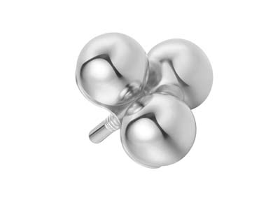 Sterling Silver Trinity Ball Labret Stud Earrings - Standard Image - 4