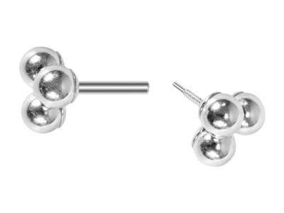 Sterling Silver Trinity Ball Labret Stud Earrings - Standard Image - 5