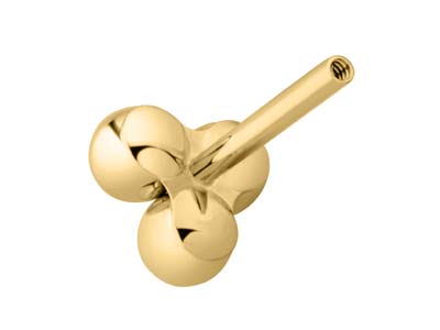 Gold Filled Trinity Ball Labret    Stud Earrings - Standard Image - 3