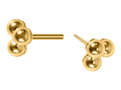 Gold Filled Trinity Ball Labret    Stud Earrings - Standard Image - 5