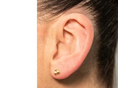 Gold Filled Trinity Ball Labret    Stud Earrings - Standard Image - 6