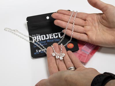 'love' Silver Clay Charm Necklace  Kit - Standard Image - 3