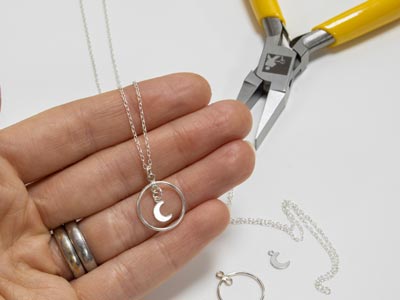 Sterling Silver Crescent Moon      Pendant Kit - Standard Image - 3